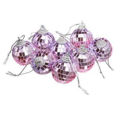 Kerstballen Disco Multicolor - 8 stuks product