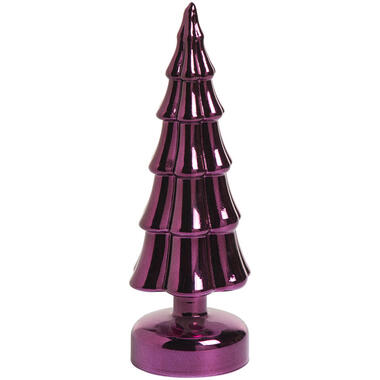 Glazen Kerstboom Chroom Paars product