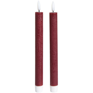 LED Kaars Bordeaux - 2 Stuks