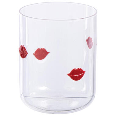Waterglas Met Lippen Rood 440ml