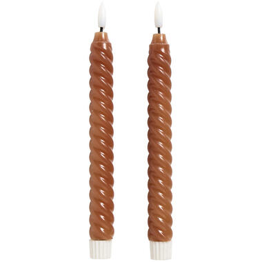 LED Kaars Swirl Terra - 2 Stuks
