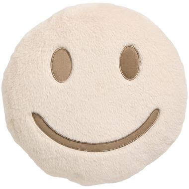 KUSSEN SMILEY FUR Beige D35CM