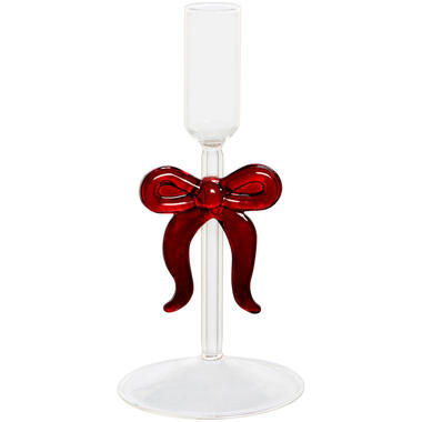 Kandelaar Strik Glas Rood