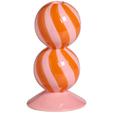 Kandelaar Kerstbal Swirl Oranje