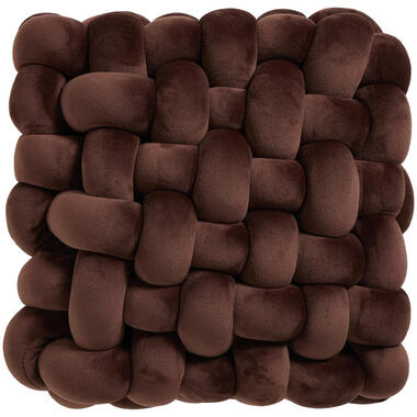 Kussen Knit Donkerbruin 33x30 cm